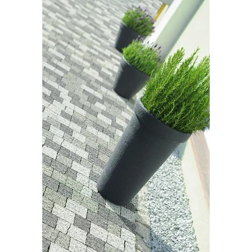 Prosperplast Plantenpot Flower Tower - antraciet - D40 x H60 cm