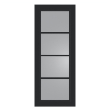 Arne & Bodil binnendeur ABD524 rook glas - diep zwart afgelakt - glaslat diep zwart
