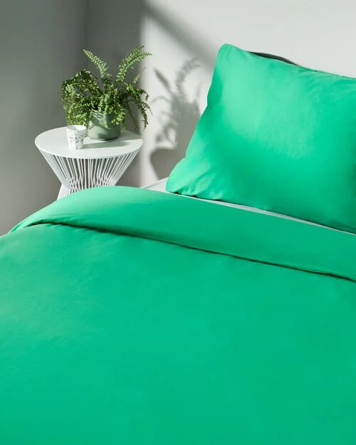 housse de couette coton doux 140 x 200/220 vert clair