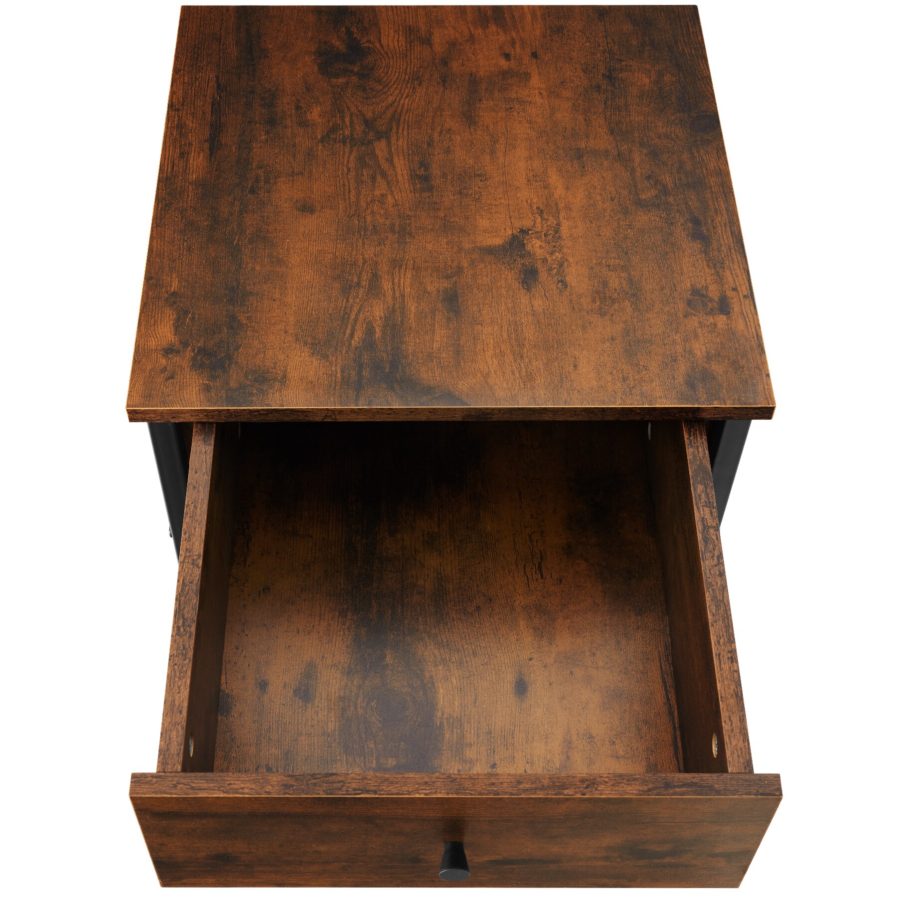 tectake® Nachttisch, Industrial Style, Ablage, Schublade und Staufach mit seitlichen Gitterflächen, 45 x 46 x 55,5 cm