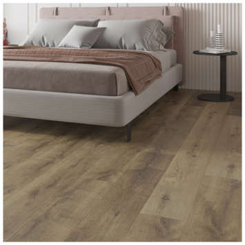 Kleurstaal click PVC Basic rechte stroken warmbruin eiken houtlook
