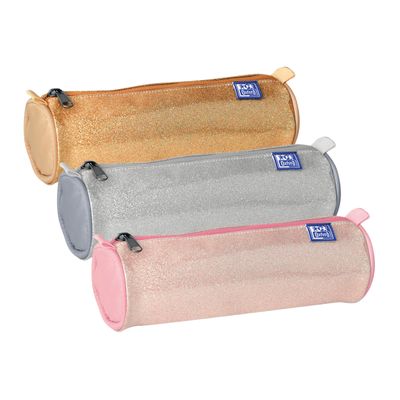 Trousse ronde Fancy paillettes - 1 compartiment - disponible dans différentes couleurs - Oxford