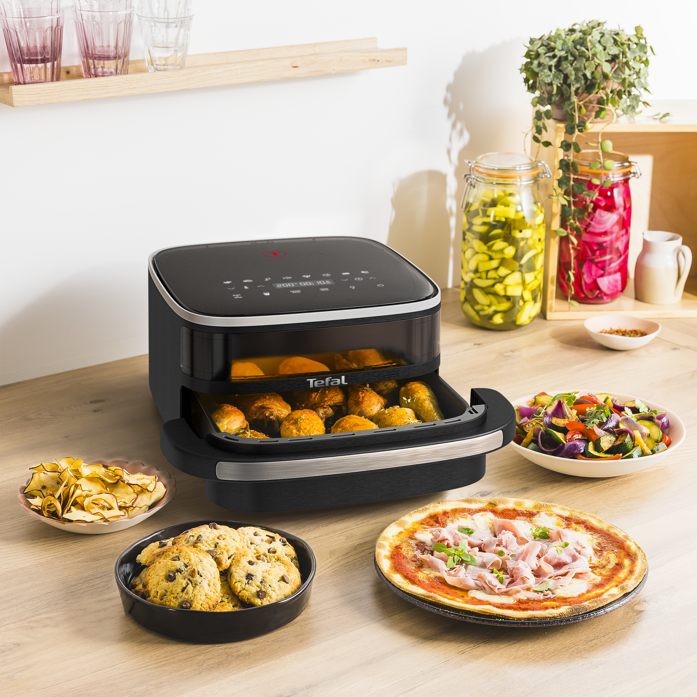 Easy Fry Pizza FW4018 Air fryer met kijkvenster - 10 programma's - 4 L