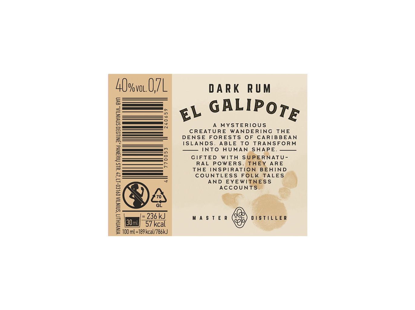 RUM ESCURO EL GALIPOTE 0.70L