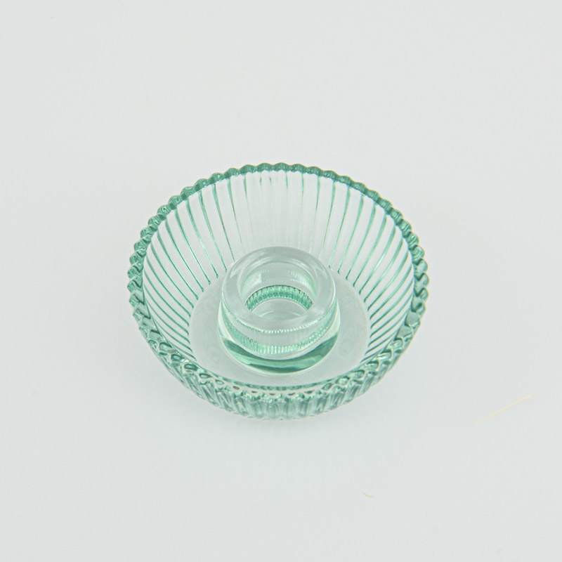 Porte-bougie en verre rond