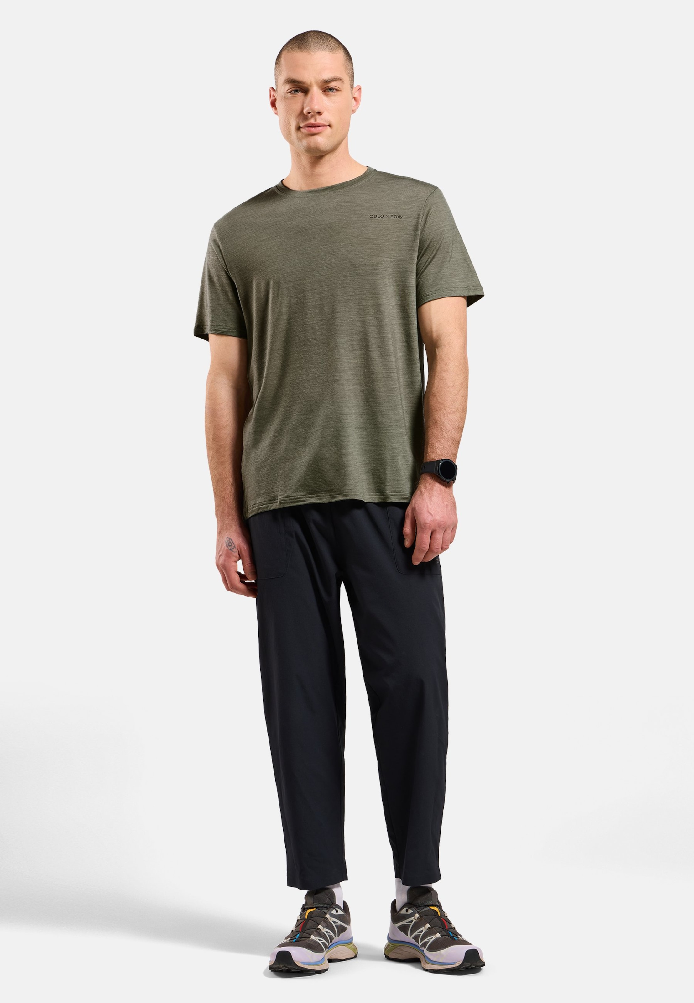 Odlo x POW Collective Voices T-Shirt aus Merinomix in vetiver melange