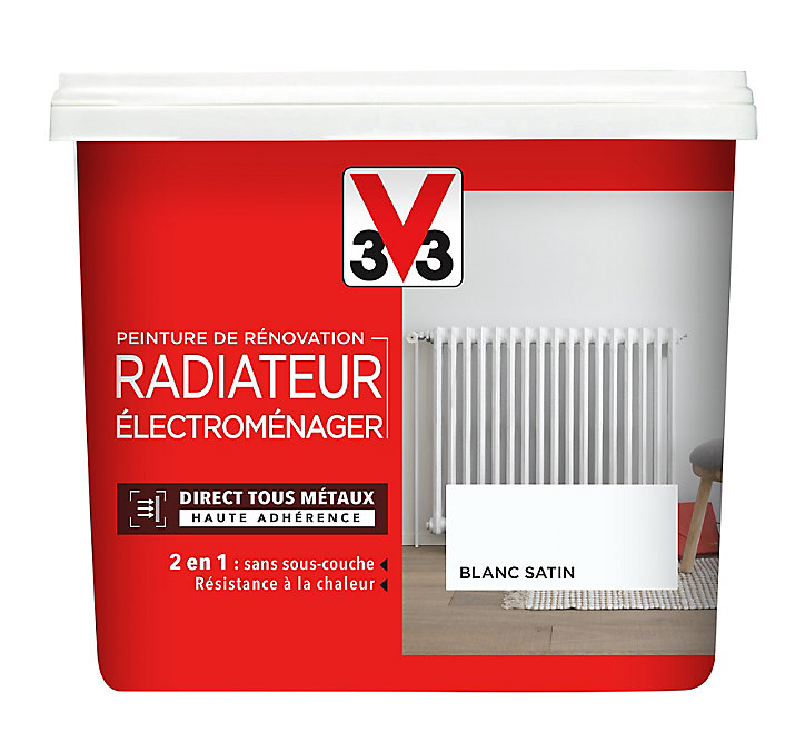 Peinture de rénovation radiateur électroménager V33 blanc satin 0,75L