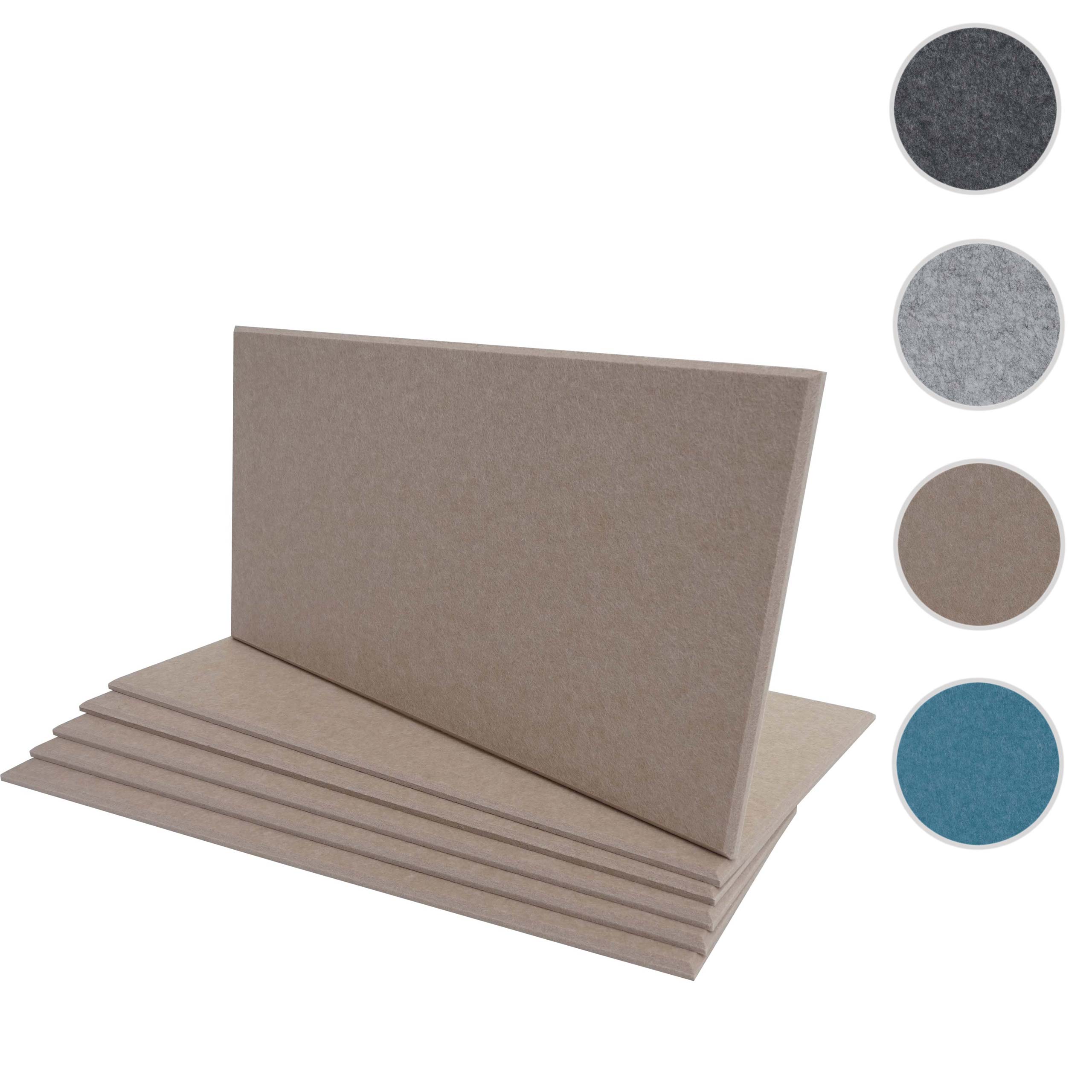 6er-Set Akustikwandpaneel MCW-L52, Wandpaneele Akustikplatten, schalldämmend 1qm Fläche 60x30cm ~ hellbraun
