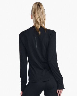 2XU Ignition Base Layer Topp med Lange Ermer, Black/Silver Reflective