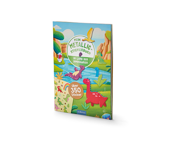 Mein Metallic-Stickerbuch »Im Land der Dinosaurier«