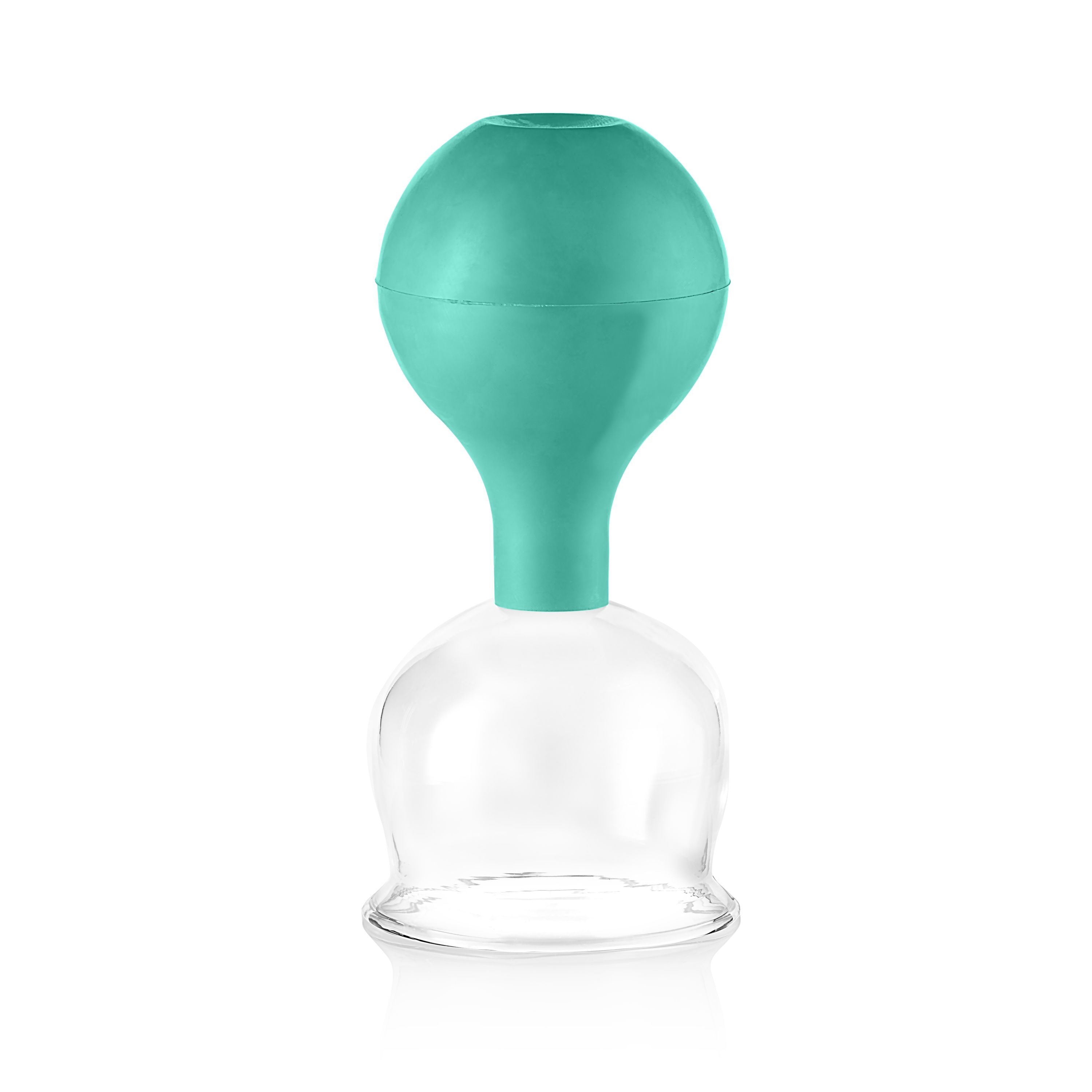 Pulox Schröpfglas aus Echtglas mit Saugball - 62mm in Grün