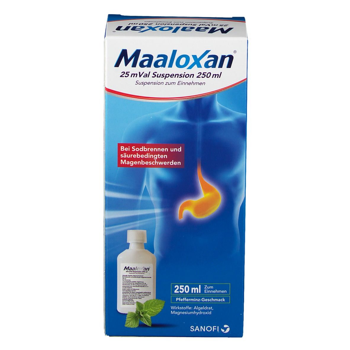 Maaloxan®  Suspension bei Sodbrennen mit Magenschmerzen