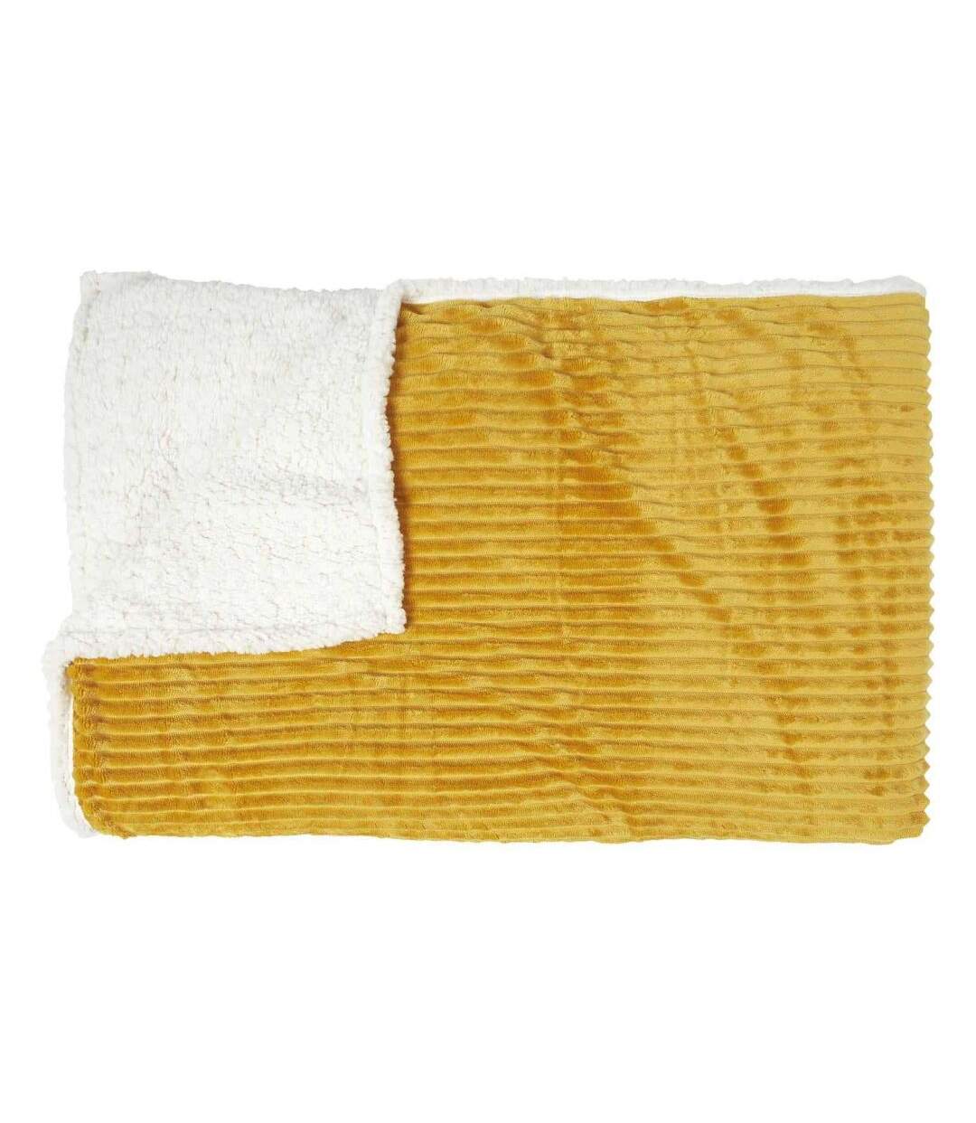 Plaid en flanelle cotelé doublure sherpa 180 x 220 cm