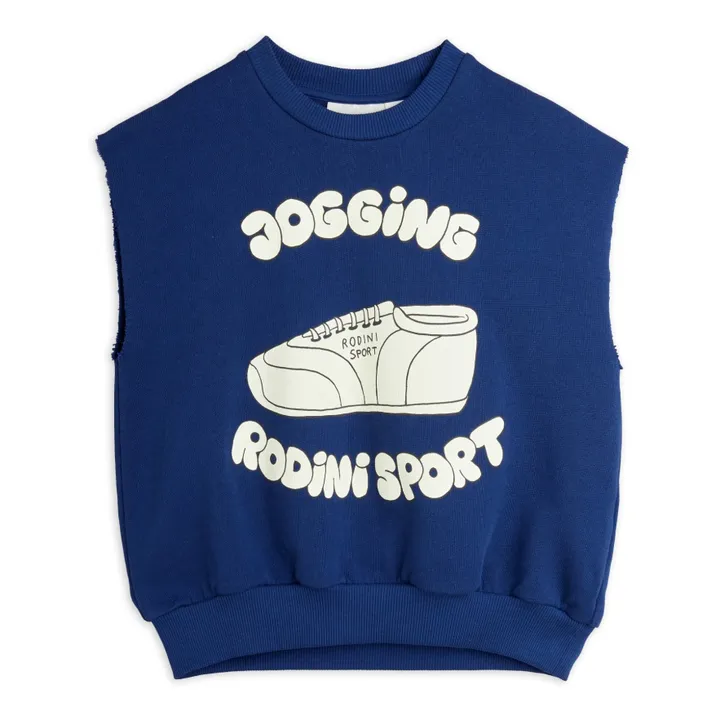 Mini Rodini Sweat Sans Manches Jogging Coton Bio | Bleu marine