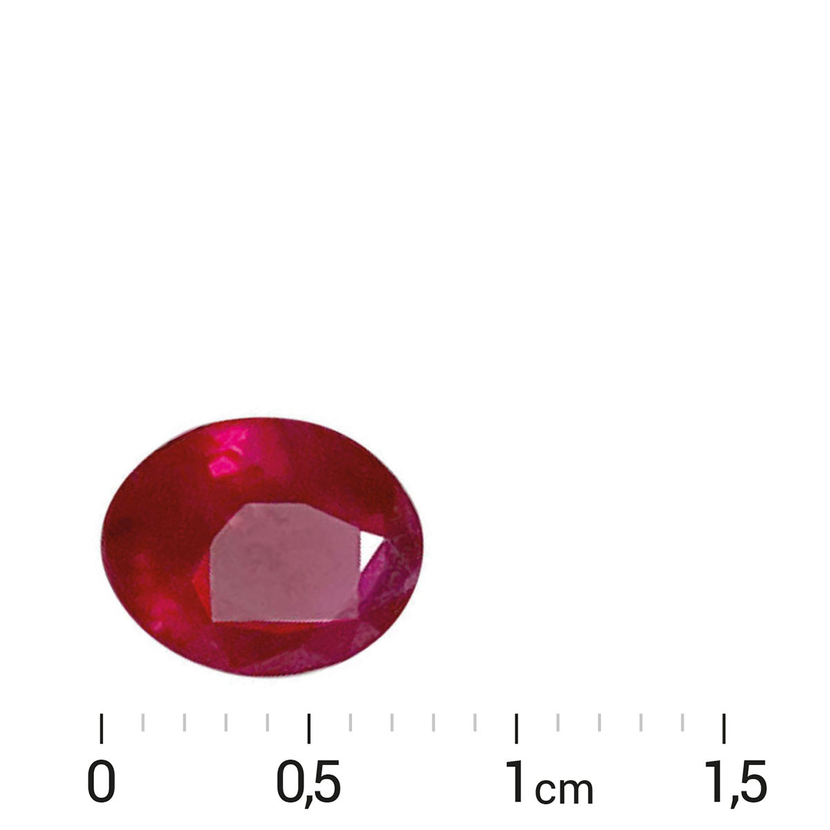 RUBIS rouge, forme ovale, 1.27 ct.
