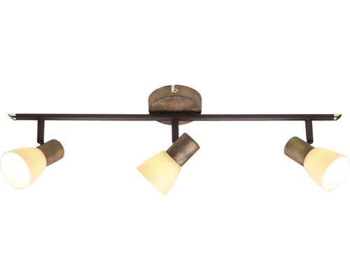 3-lamps plafondspot B 46 cm oud koper