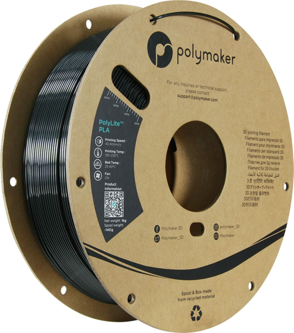 Polymaker  PolyLite Silk PLA Black, 1,75 mm / 1000 g    Glänzendes Seidenfilament