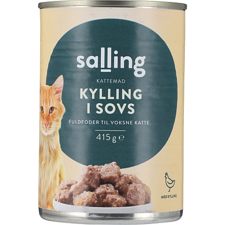 Vådfoder i sovs m. kylling