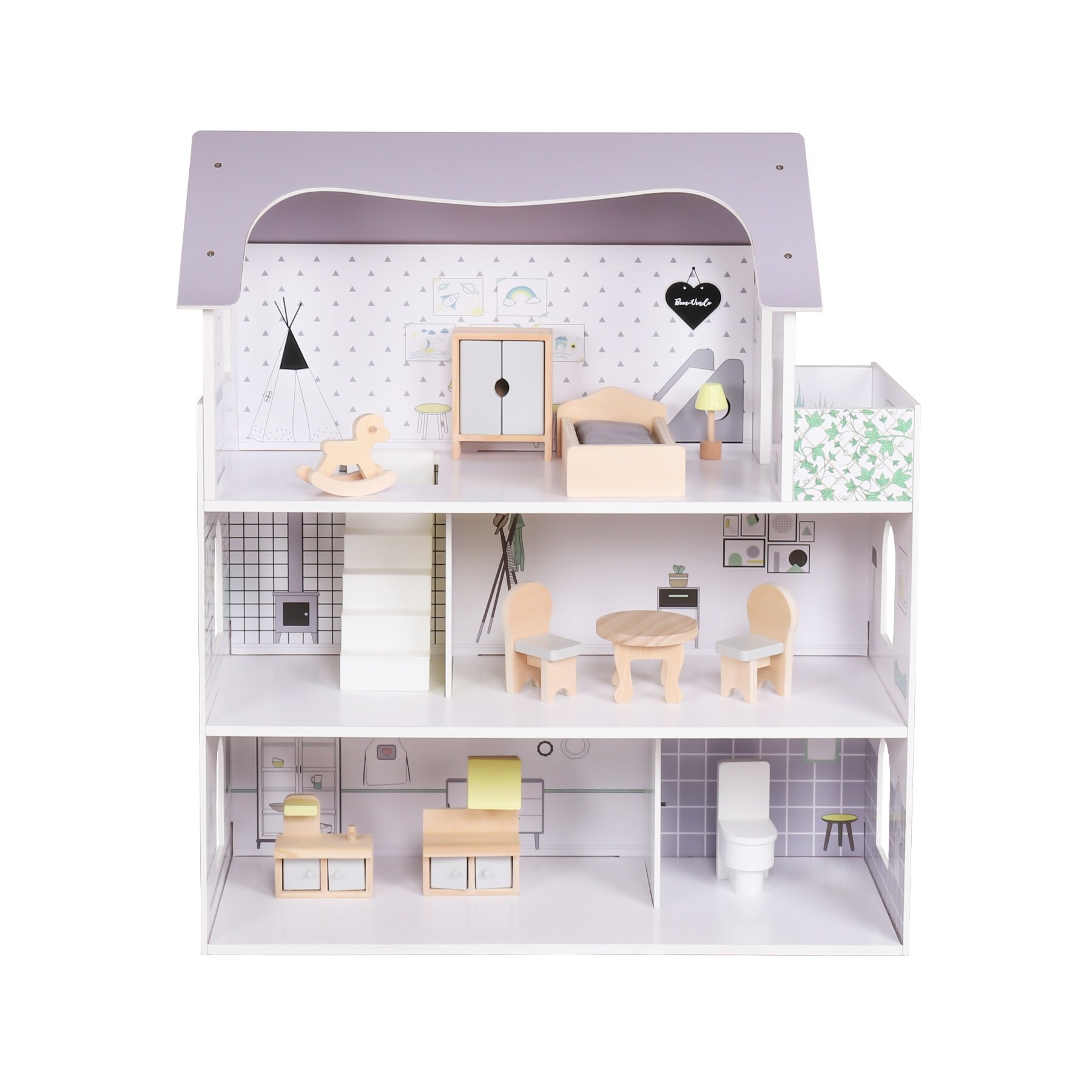 Coemo Puppenhaus Anna Villa möbliert 3 Etagen