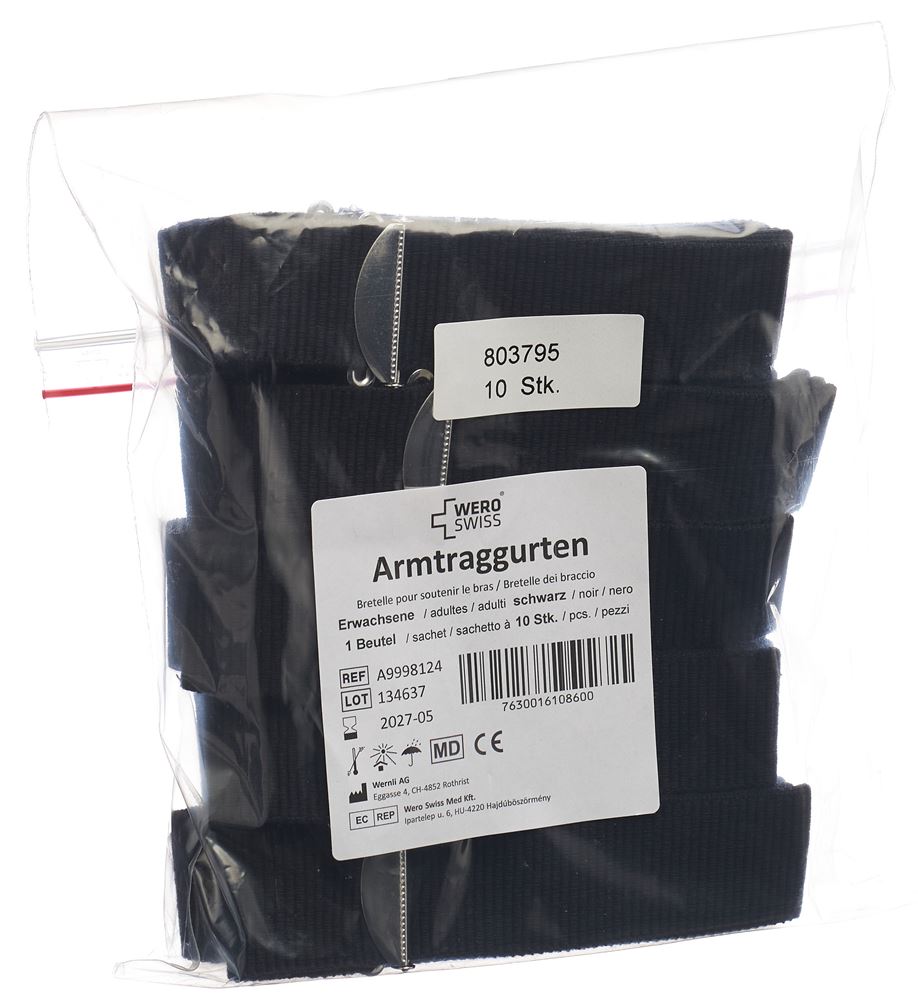 WERO SWISS Armtraggurt Erwachsene 35mm schwarz Btl 10 Stk