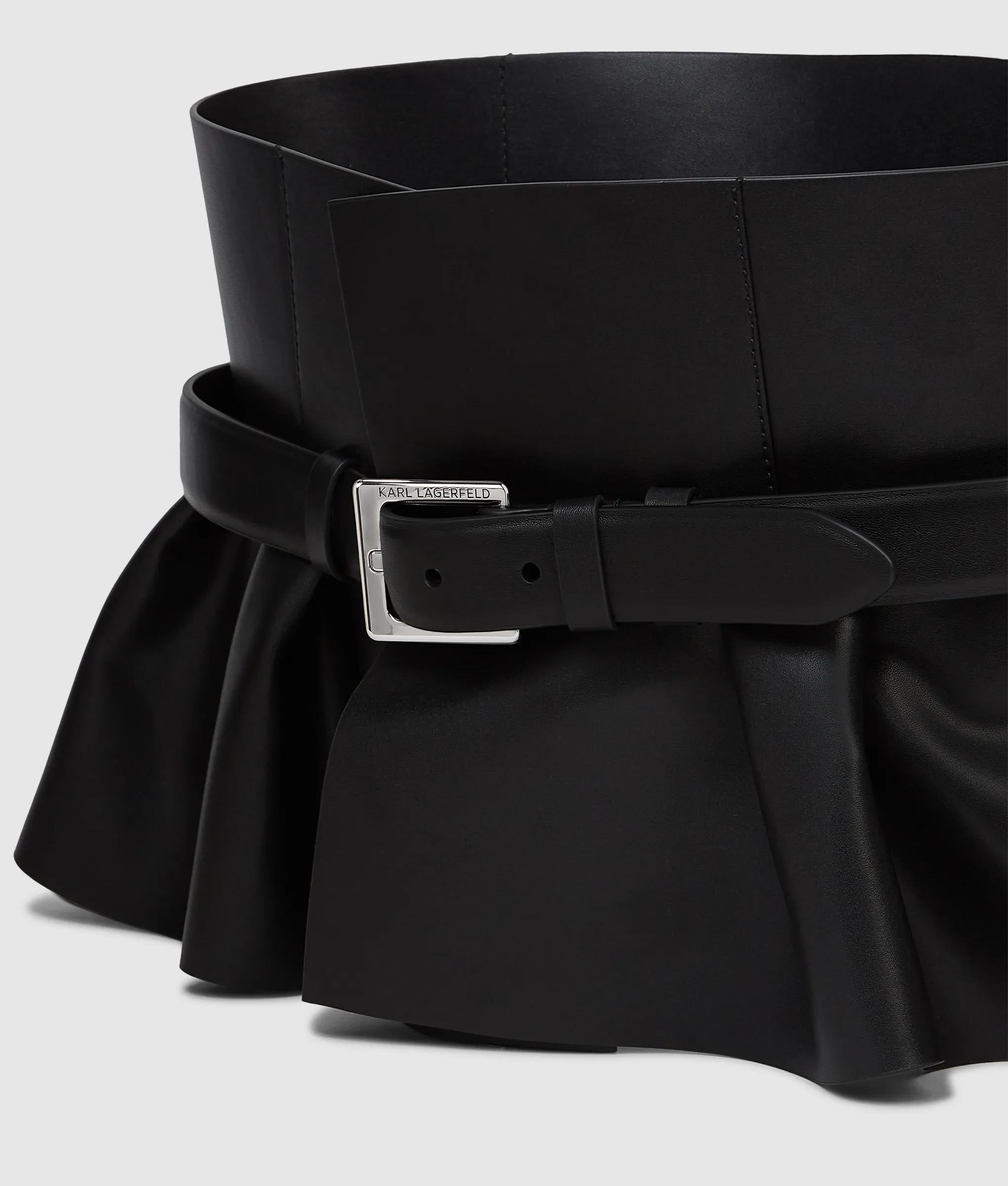 Leren korset peplum riem