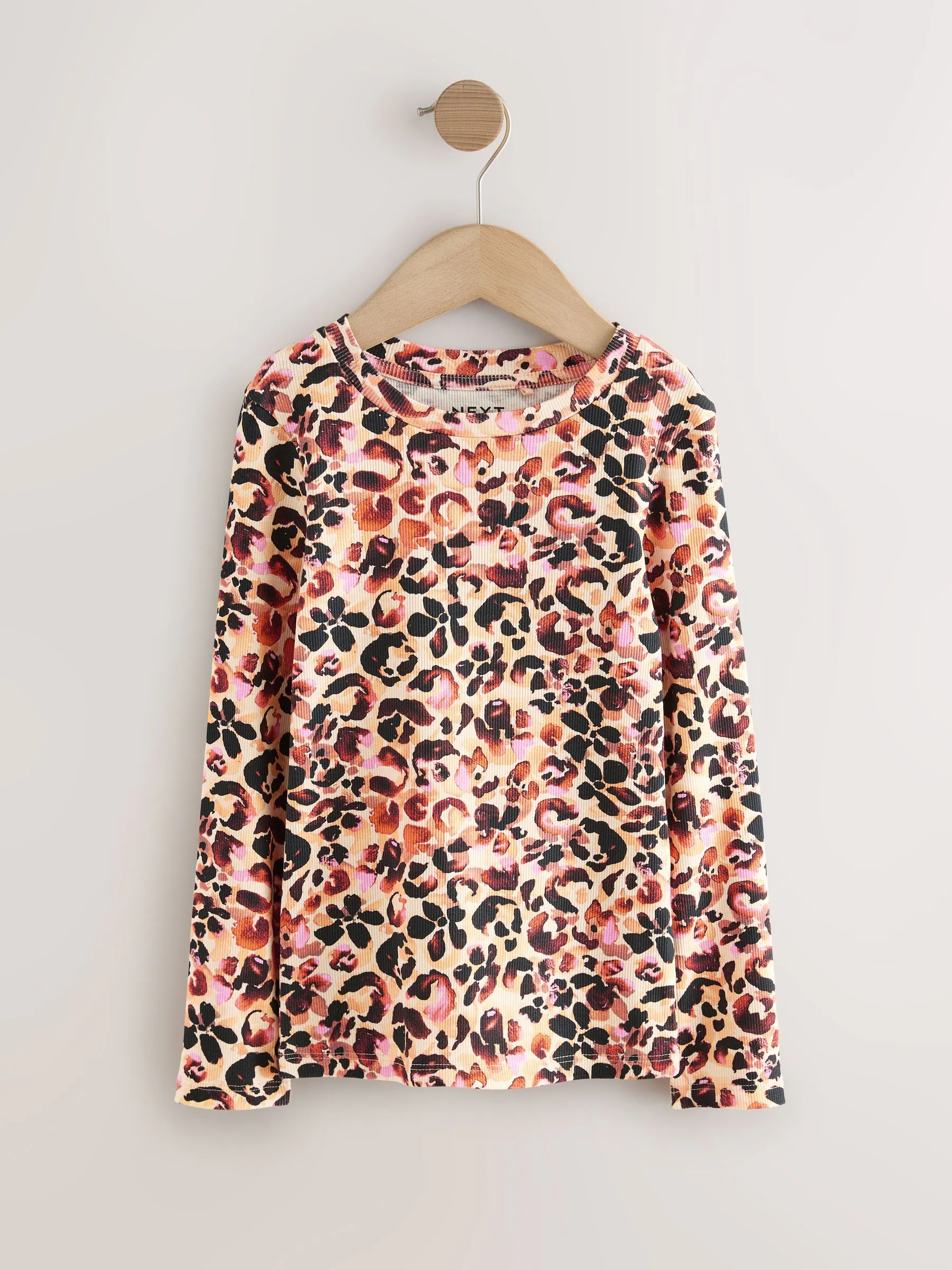 Animal - Set van 4 geribbelde T-shirts met lange mouwen (3-16jr)