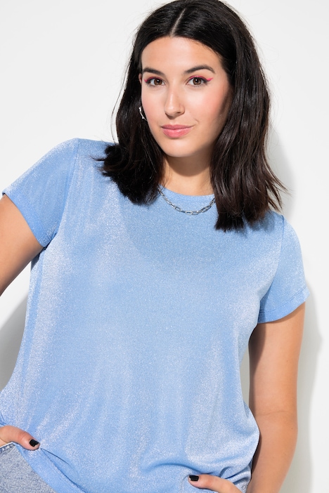 T-Shirt, Classic Shape, Glitzer-Print