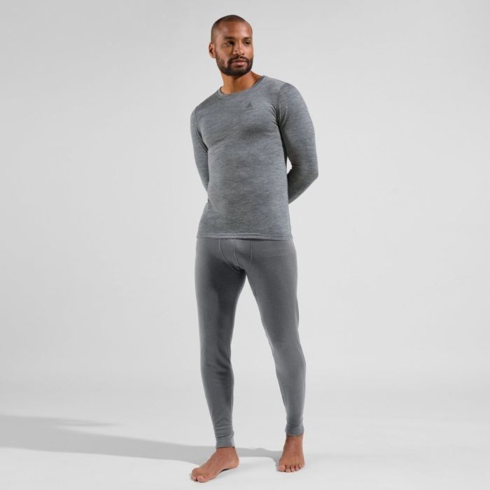 Odlo Herre Mellemlag Merino 200 BL Top Crew Neck L/S Grå