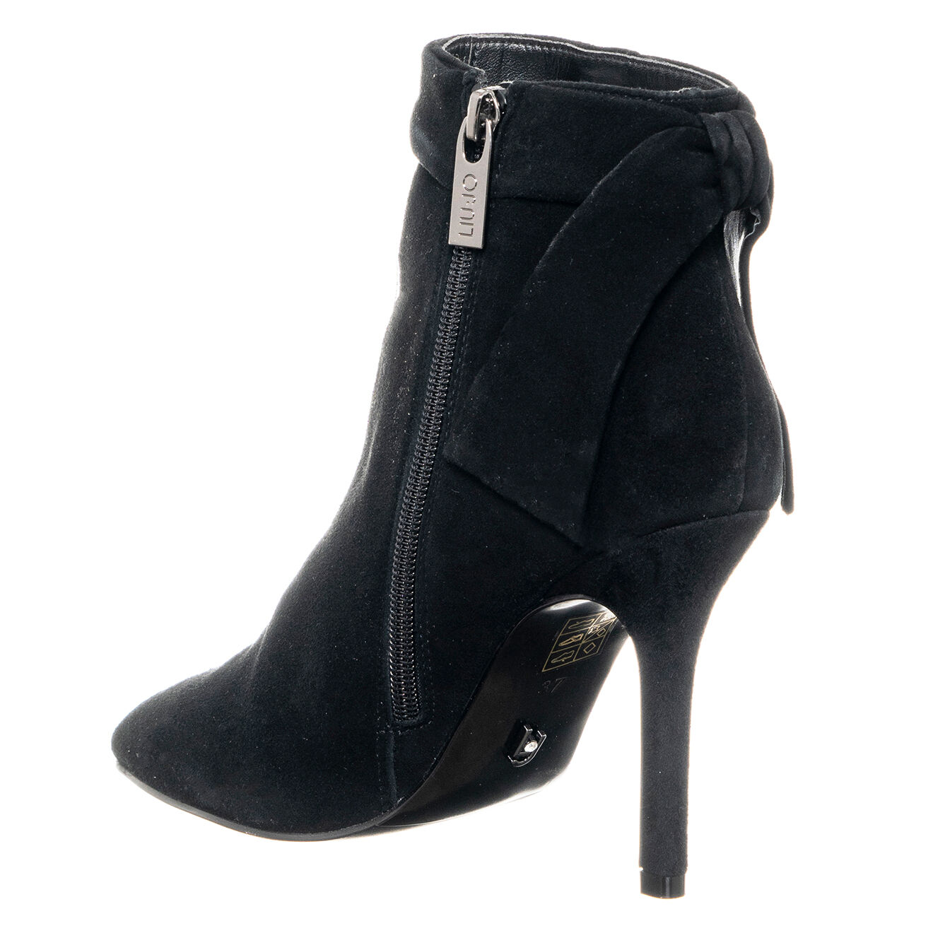 Liu-Jo Boots en Velours de Cuir Bea noires - Talon 10 cm