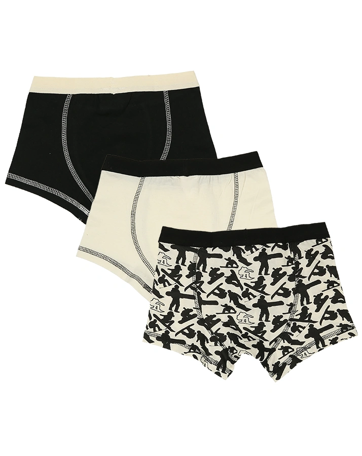 Boxershorts SNOWBOARDER 3er-Pack in offwhite/schwarz