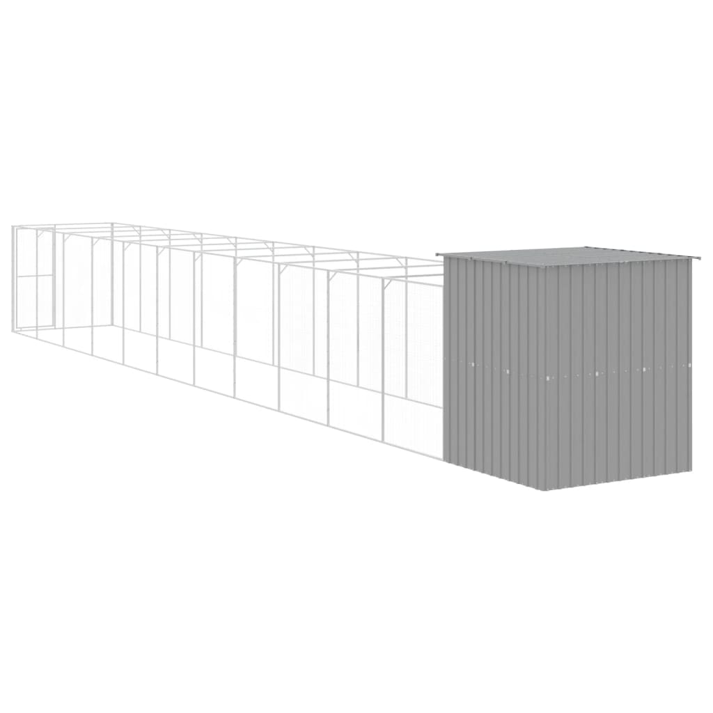Canil vidaXL, aço galvanizado, cinza claro, 165x1067x181cm