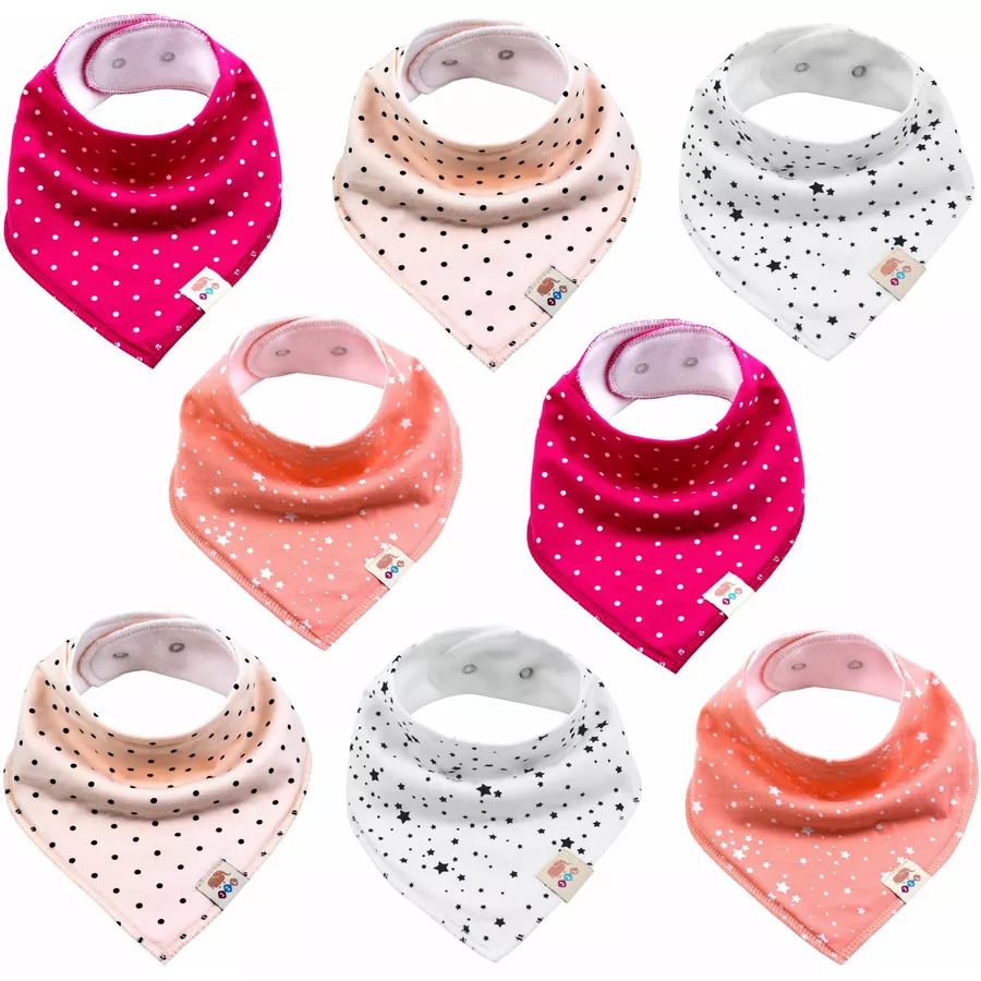 M.M.C. Lätzchen 8 PACK Dreieckstücher Halstücher Mädchen Set