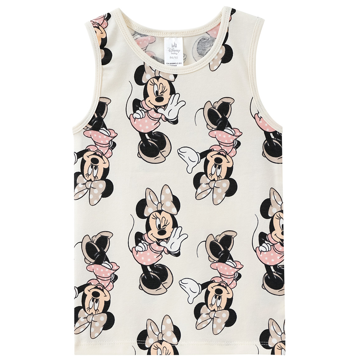 Topomini 2 Minnie Maus Unterhemden rosa / weiss