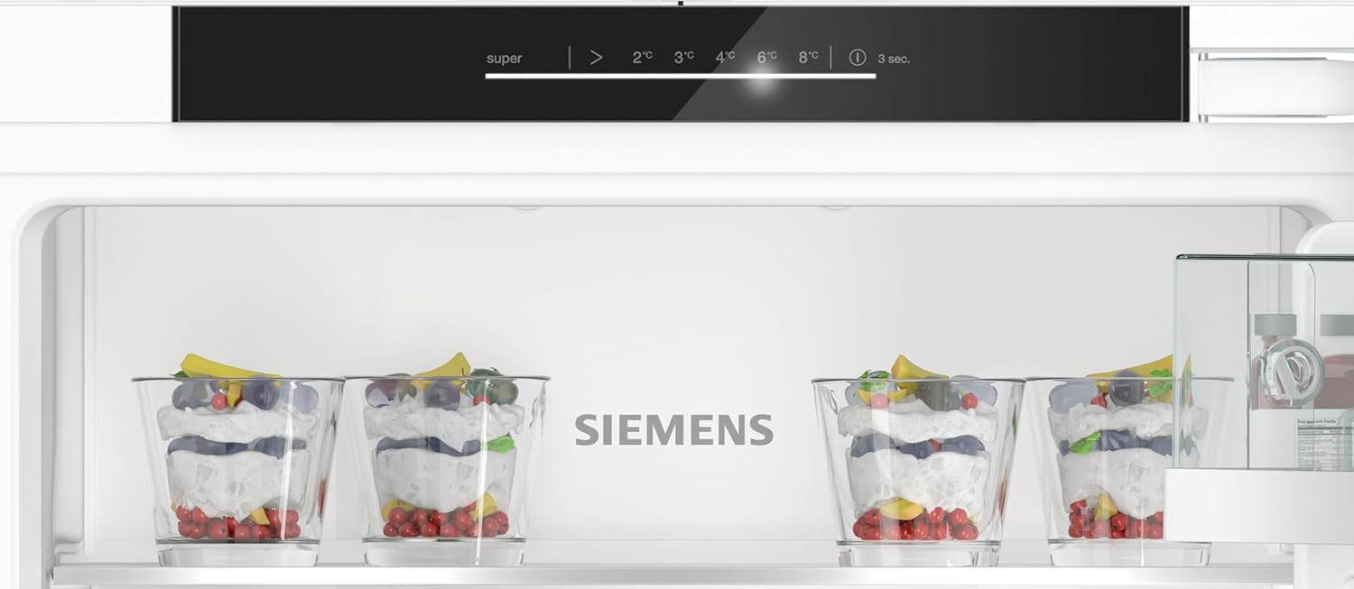 Siemens KI41RADD1 iQ500, Einbau-Kühlschrank, 122,5 x 56 cm Nische, 204 L, Made in Germany, sehr Leise, hyperFresh Box, längere Frische, LED-Beleuchtung, superCooling, autoAirflow, Flachscharnier