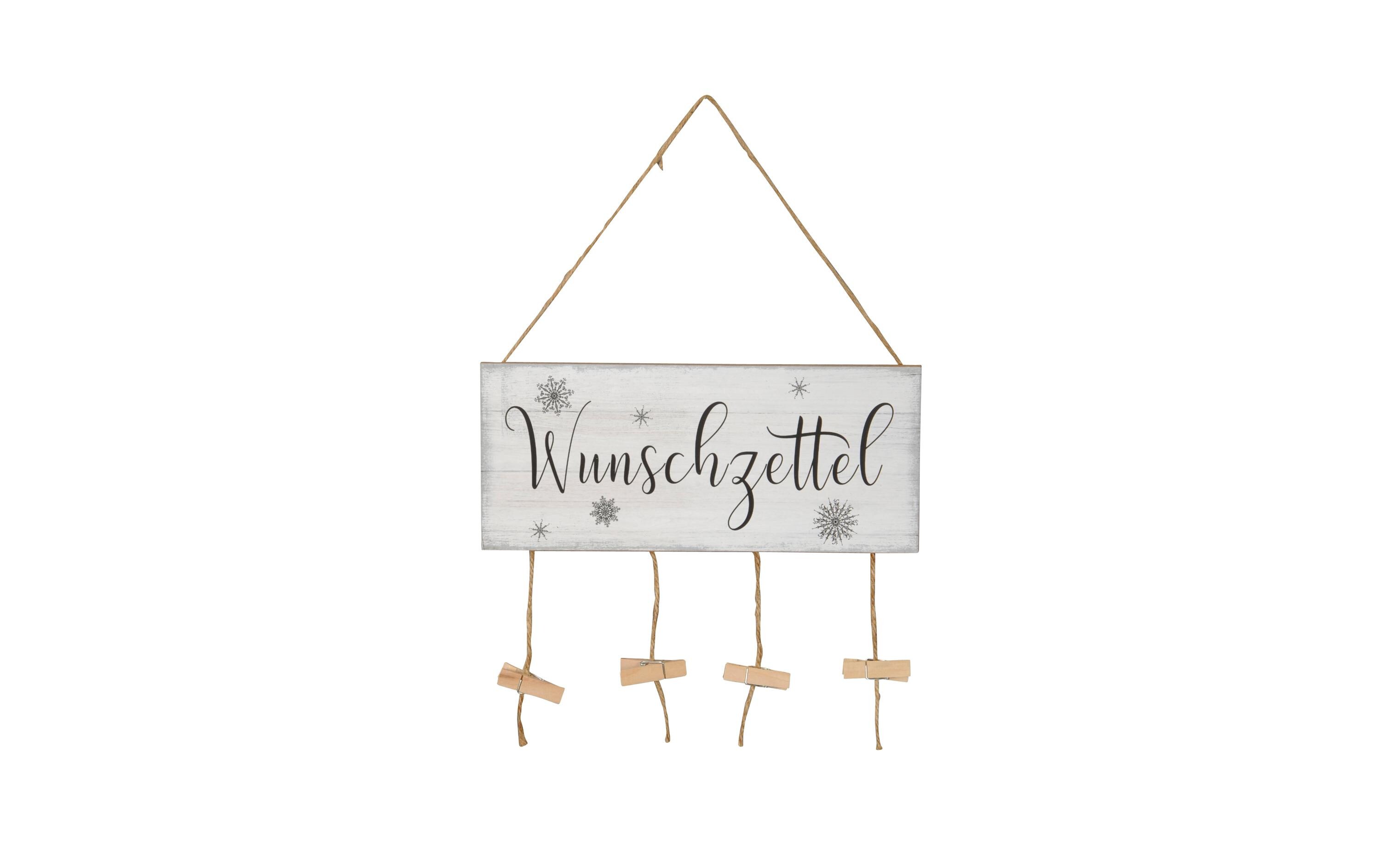 Schild Wunschzettel 30 x 13 cmDekoratives Schild für Ihr Zuhause