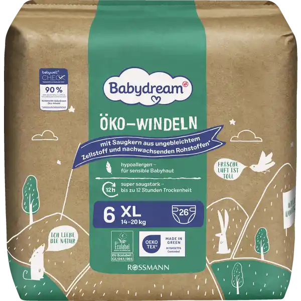 Öko-Windel Größe 6 XL, 14-20 kg
