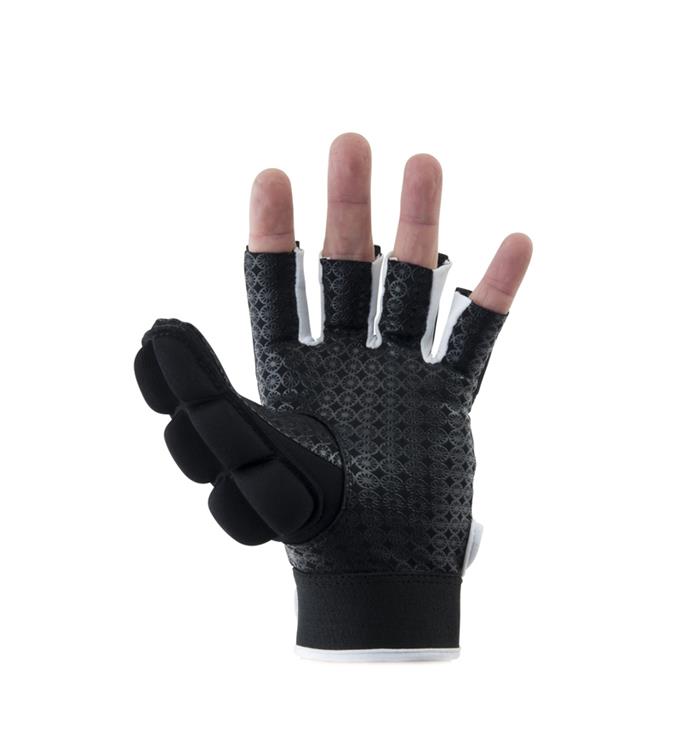 The Indian Maharadja Glove shell/foam half finger (left)-black Hockeyhandschoen