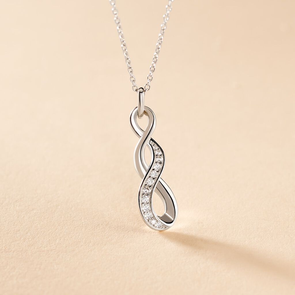 Collier Ayhan Argent Blanc Oxyde De Zirconium