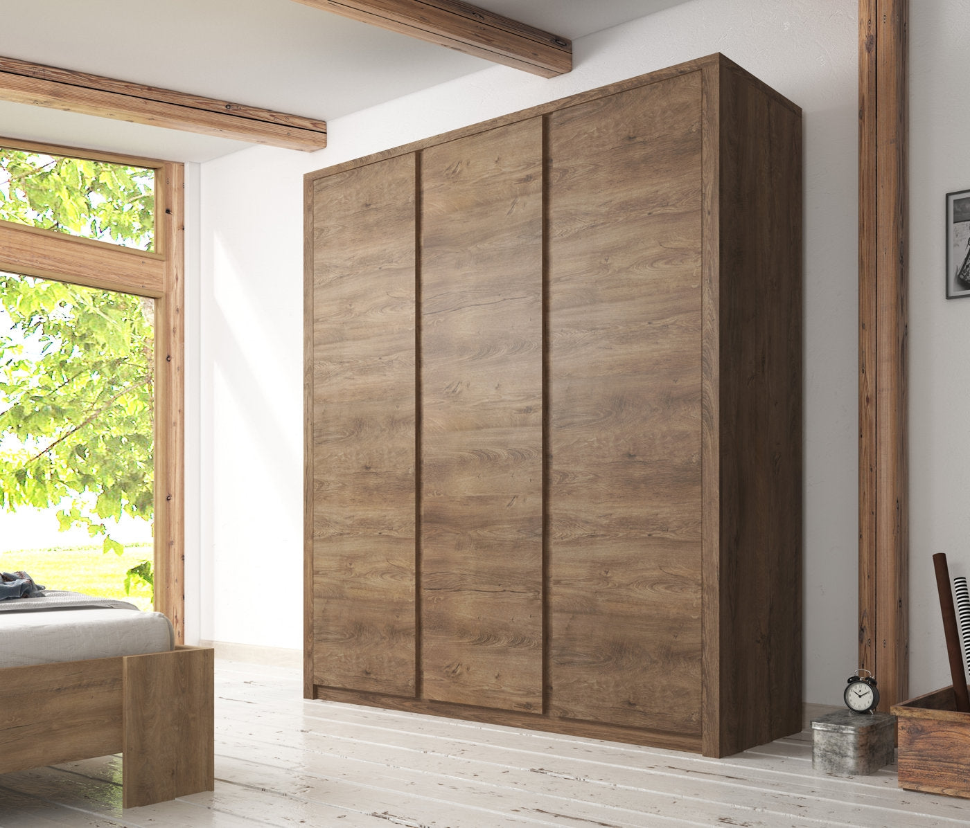 Monaco - Kledingkast 3-deurs - Eiken - 166x53x197 cm