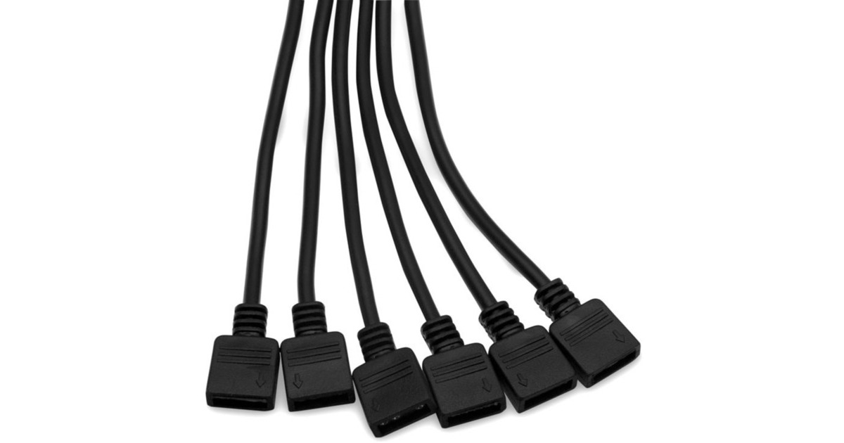 EKWBEK D-RGB 6-Way Splitter Cable splitterkabel  (Zwart)