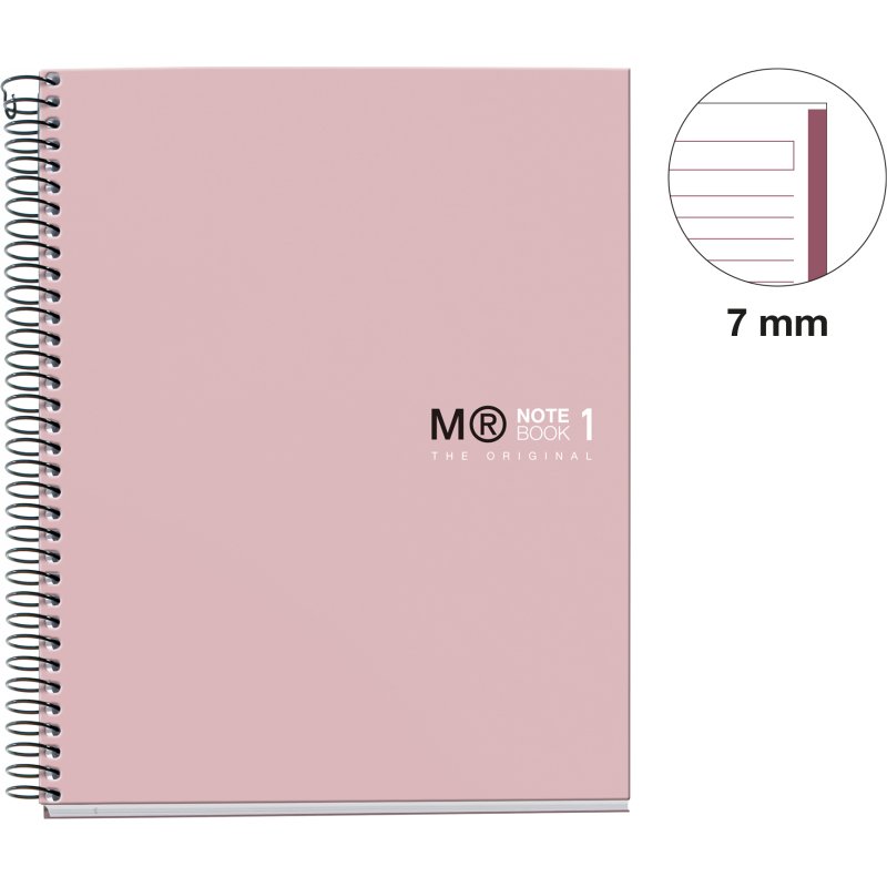 Notebook The Original, Couverture rigide, A5, lignes horizontales, 80 feuilles de 1 couleur, Miquelrius, Sable.