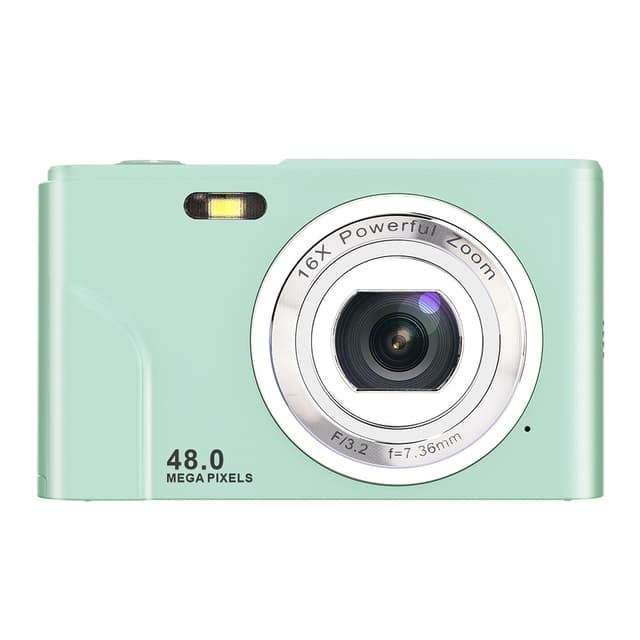 Digitalkamera med 48 MP, HD 1080p, 16x zoom, hukommelseskort Sort