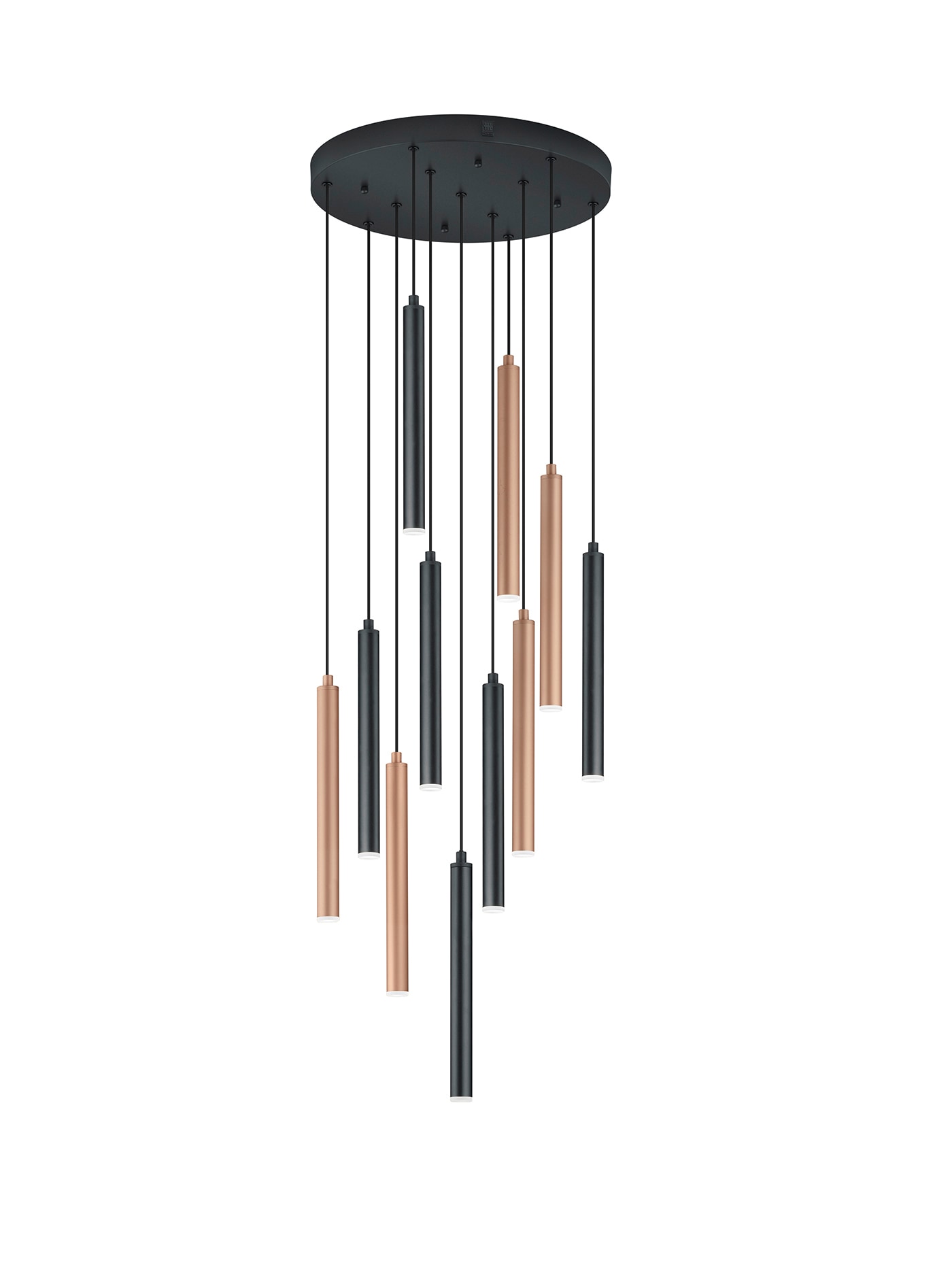 Musterring LED Pendelleuchte 11-flg MR CALINA schwarz /coffee