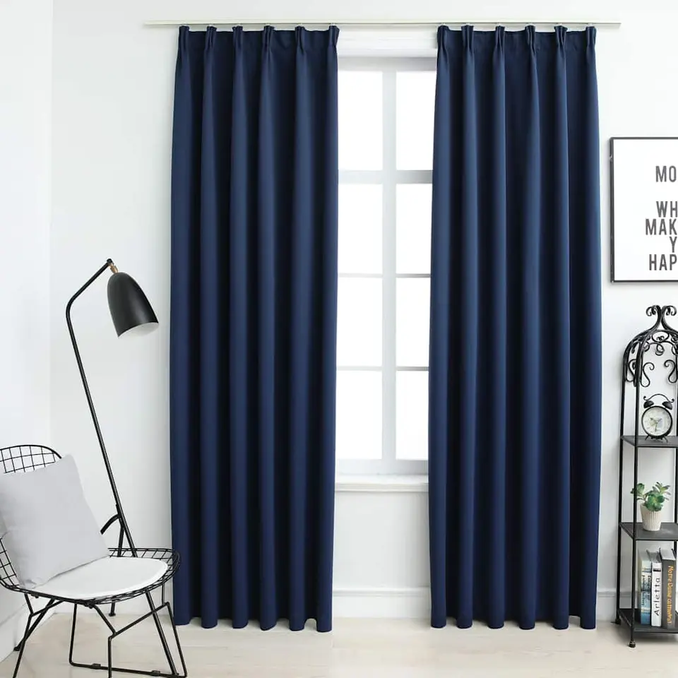 vidaXL - Gordijn - Blauw - Stof - 140 x 175 cm