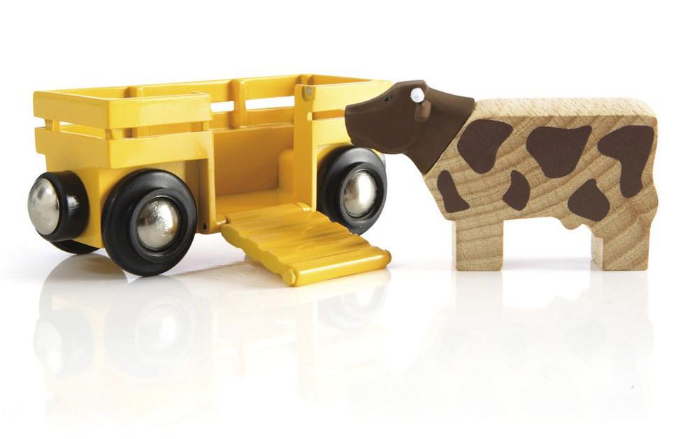 Eisenbahn Tierwagen mit KuhSet mit 2 Teilen