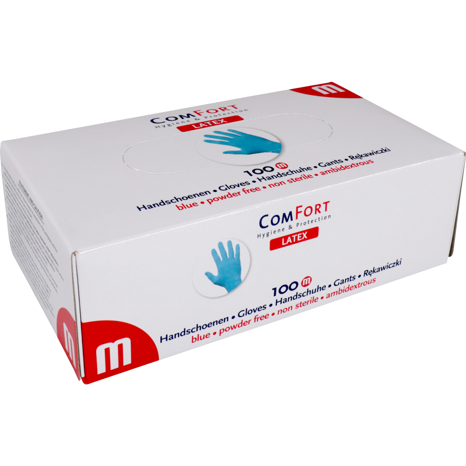 ComFort Handschoen, Latex, ongepoederd, M, 5.8gr, blauw
