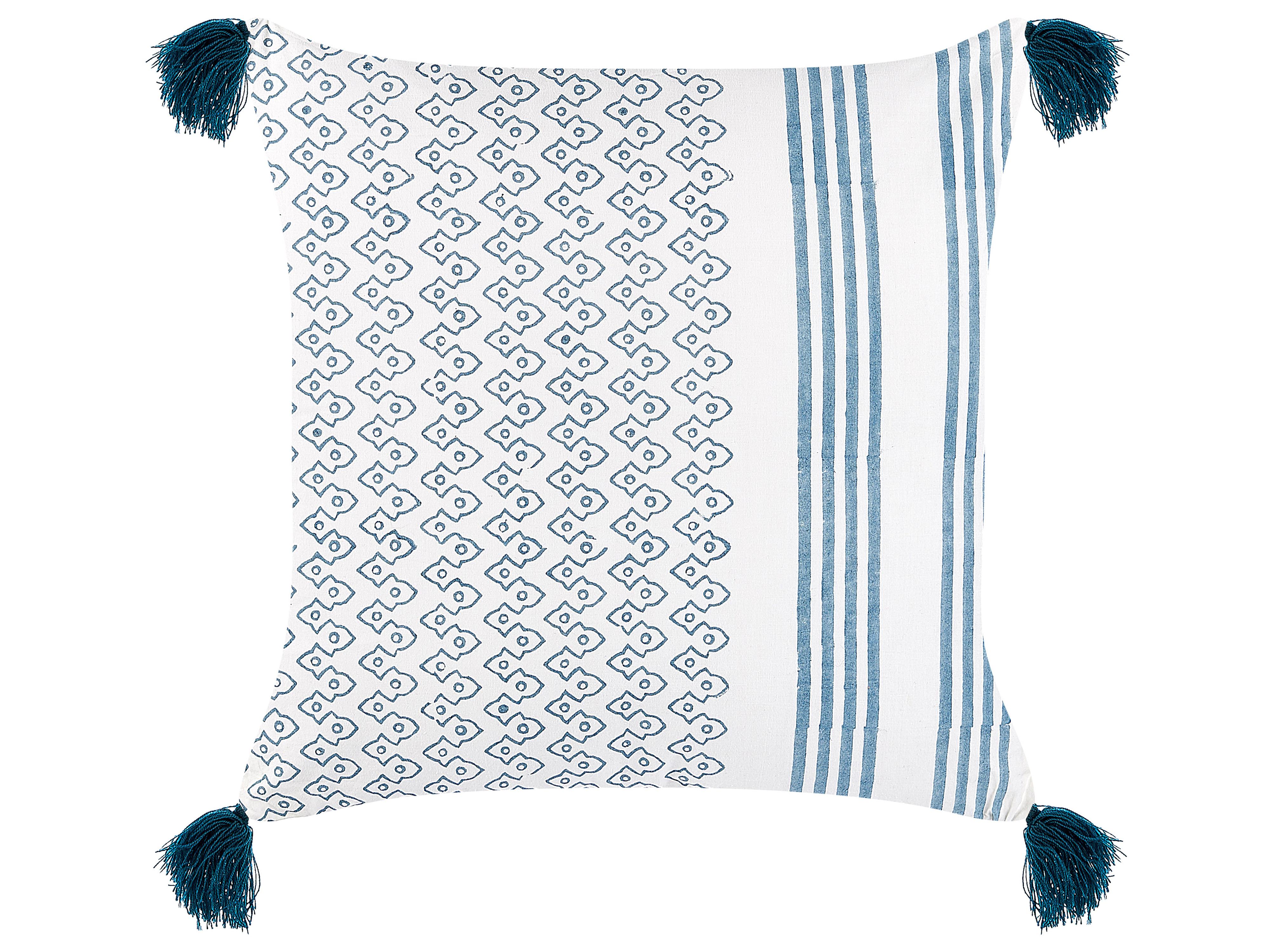 Set van 2 sierkussens TILIA Katoen 45 x 45 cm Blauw geometrisch patroon