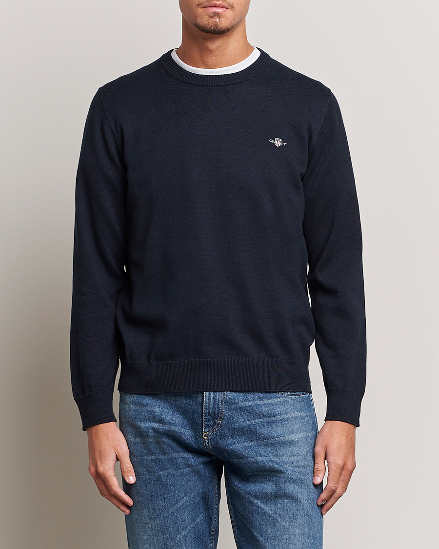 GANT Classic Cotton Crew Neck Evening Blue