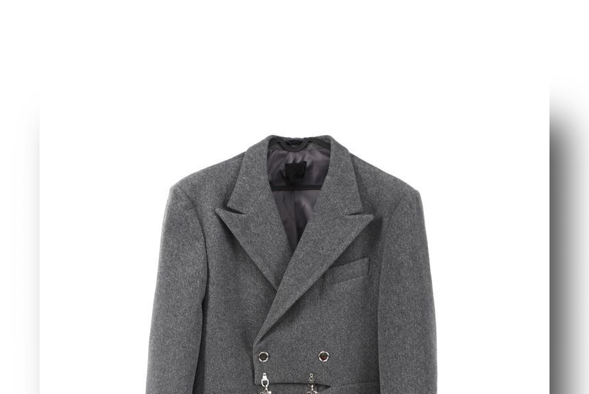 kooklay - Effen Crisscross Charm Double-Breasted Blazer