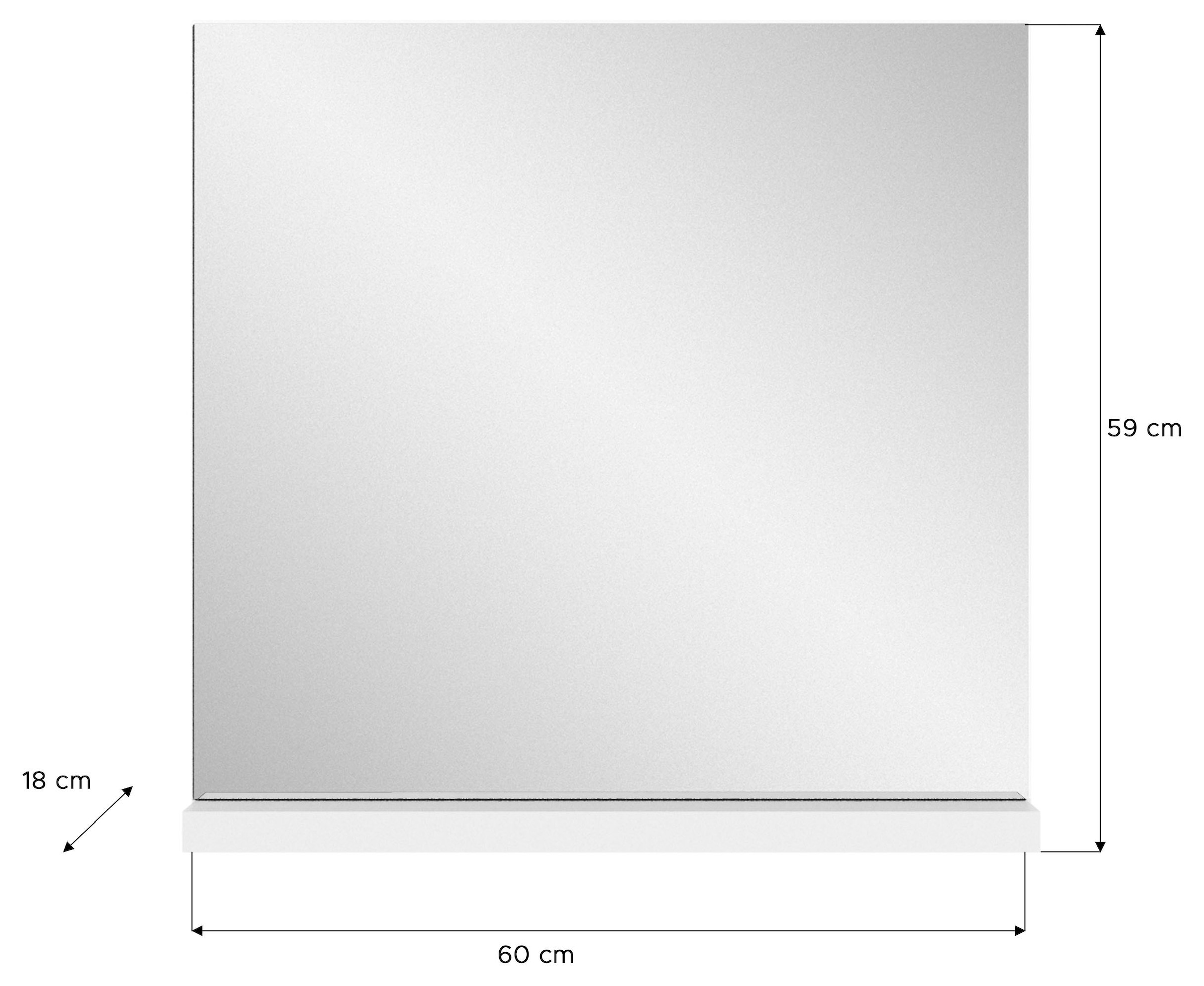 INOSIGN Wandspiegel »Skoskap, Breite 60 cm, 1 Ablageboden, inklusive Wandmontagematerial« Garderobenspiegel, Spiegel, Flurspiegel, Dielenspiegel, Spiegelpaneel